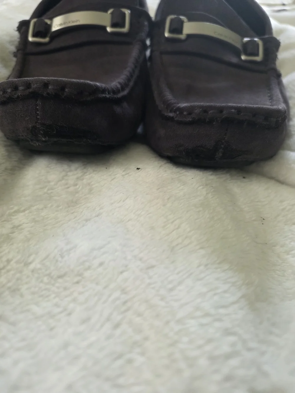 Calvin Klein Men's Dark Grey Suede Moccasin Loafers